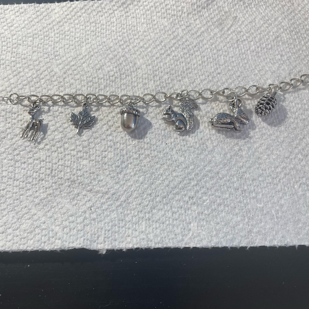 Silver Charm Bracelet with Nature Charms